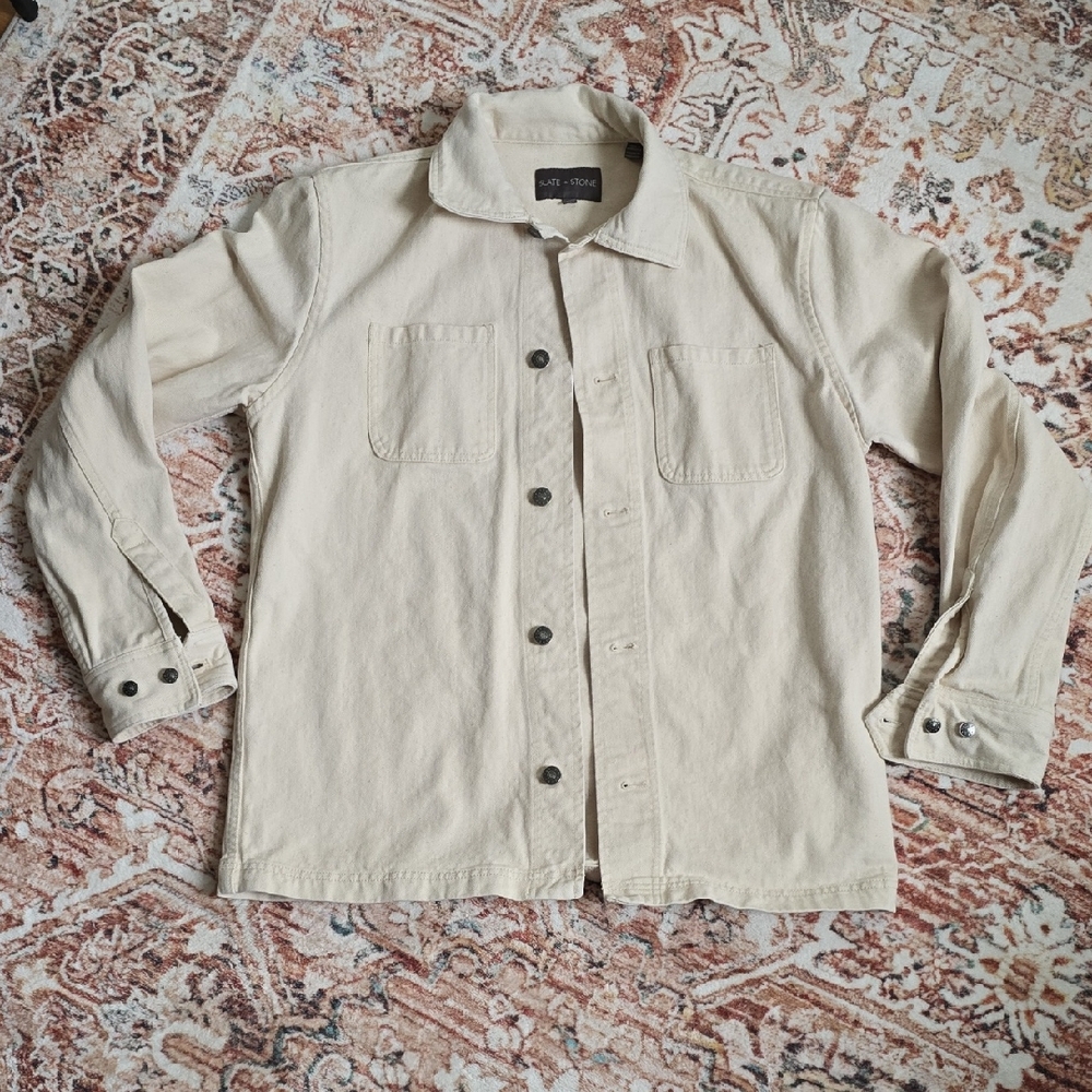 Slate & Stone Men's Light Tan Denim Shirt Jacket Size Med
